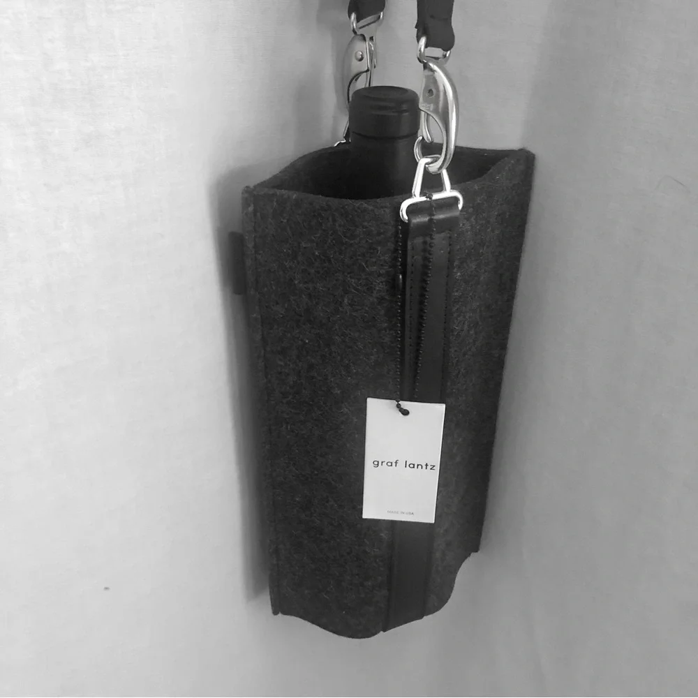 Graf Lantz Wine Bottle Bag Carrier Merino Wool USA Made